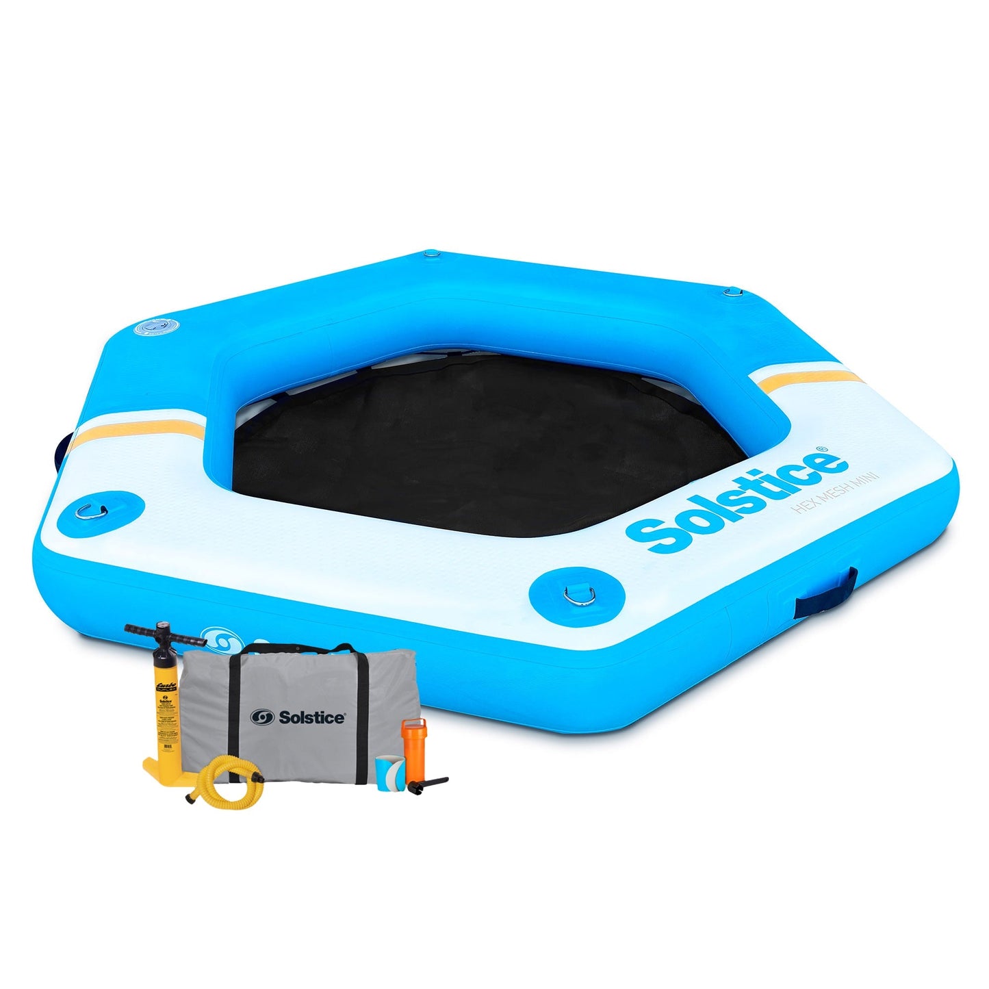 SOLSTICE ORIGINAL Inflatable Dock Float 6 Foot Water Mat with Mesh Swim Lounge