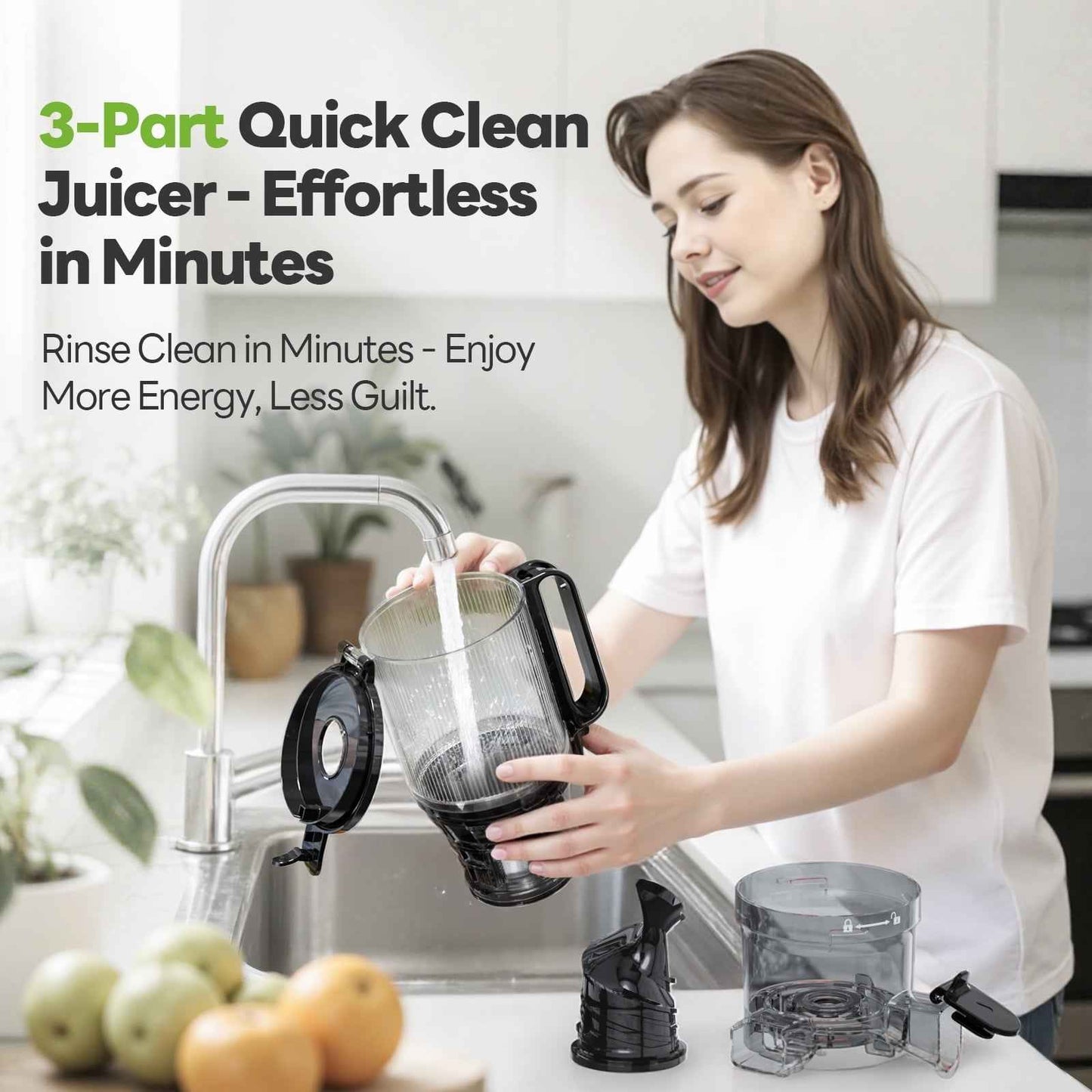 Aeitto Juicer Machines, Cold Press Juicer, 5.3" Extra Large Feed Chute for Whole Vegetables & Fruits, High Juice Yield Juice Maker,  1.7L Large Capacity Slow Masticating Juicer