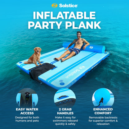 Solstice Original Floating Inflatable Dock RISE Water Mat 10 x 8 Foot Platform