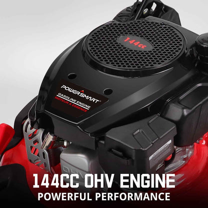 PowerSmart Gas Lawn Mower, 21 inches 144cc 2-in-1 Walk-Behind , Side Discharge Push Lawn Mower