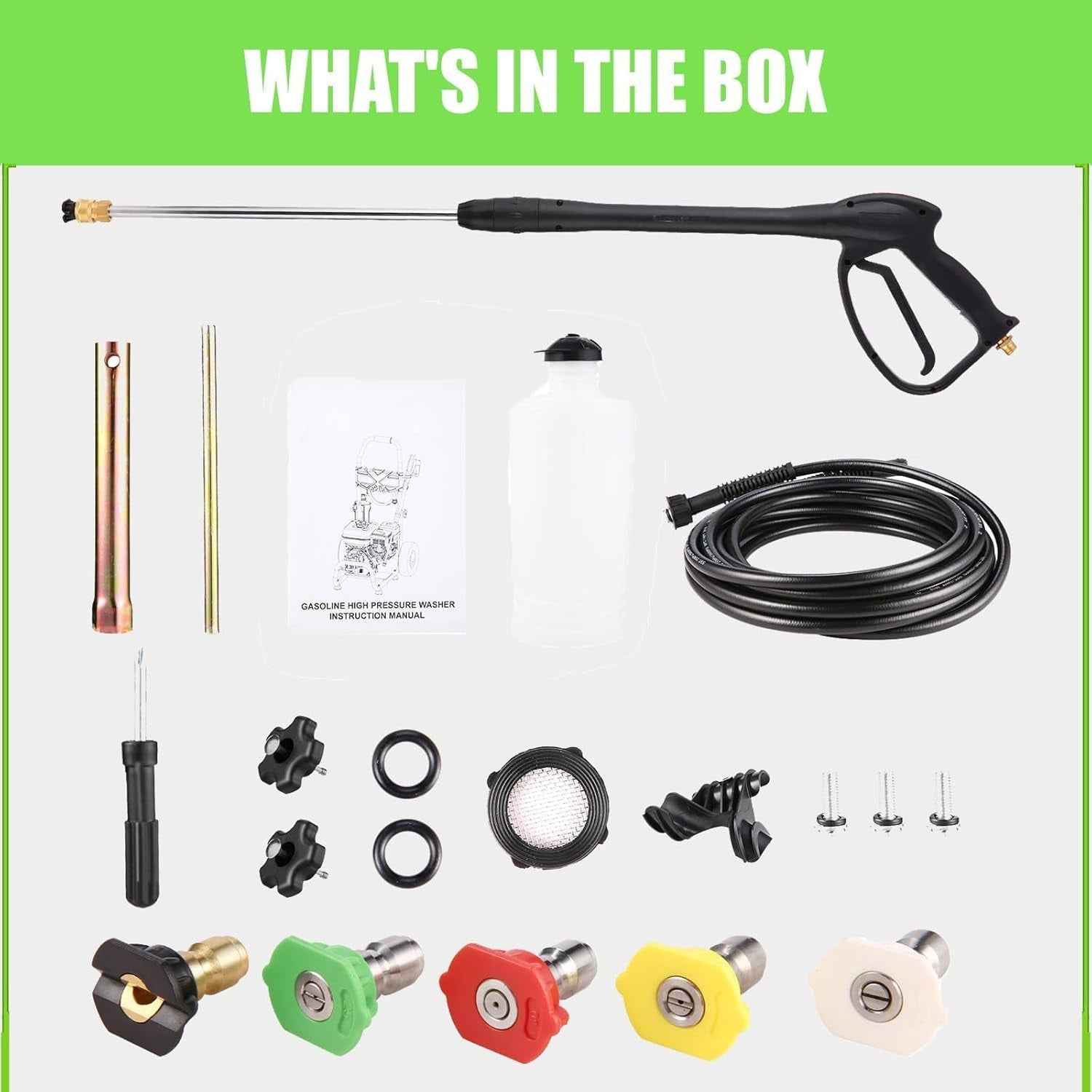 Huanherad Gas Pressure Washer 4200PSI 4.0GPM, 5 QC Nozzles 25ft Hose Power Washer with 0.5Gal Soap Tank, 212cc 7.0 HP Engine Power Washer, EPA/CARB/ETL Compliant