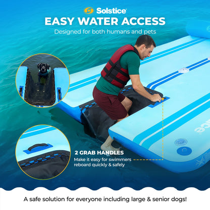 Solstice Original Floating Inflatable Dock RISE Water Mat 7 x 7 Foot Platform