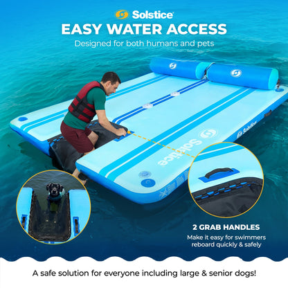 Solstice Original Floating Inflatable Dock RISE Water Mat 10 x 8 Foot Platform