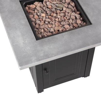 Endless Summer 28-Inch "The Wakefield " Square Propane Gas  Outdoor Fire Pit - Grey & Black