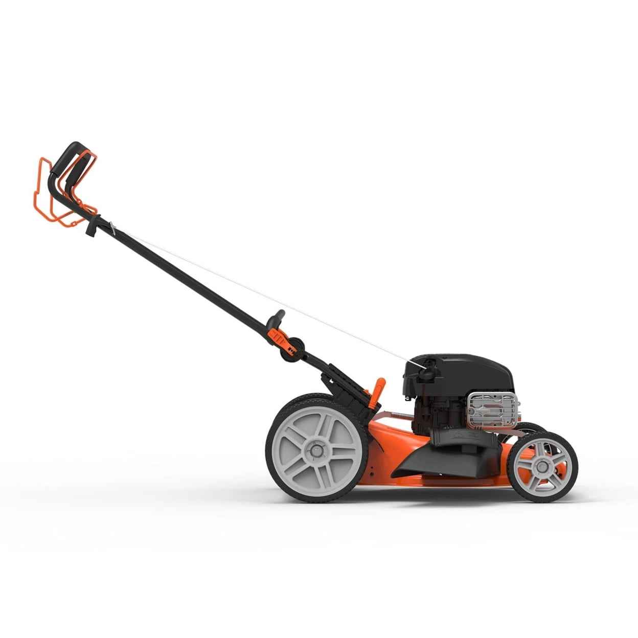 Yard Force YF22-3N1SPVS-SC Self-Propelled RWD Lawn Mower, 150cc Briggs & Stratton Engine, 22” Steel Deck, Vertical Storage, 2-Year Warranty, 7-Position Height Adjustment, and 3-in-1 Cutting