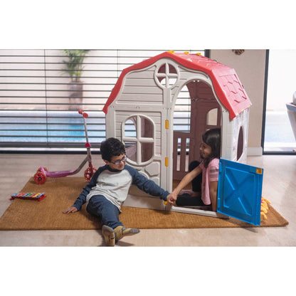 Ram Quality Products Kid's Cottage Foldable Plastic Toddler Outdoor Playhouse