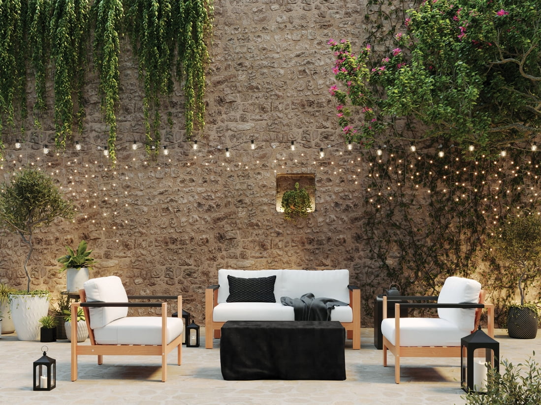 Better Homes & Gardens 42" Rectangle Gas Fire Pit, Black