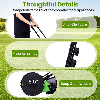 Seizeen Push Lawn Mower, 14-Inch 5-Blade Real Lawn Mover with Grass Catcher, 0.6’’-1.8’’ Height Adjustable Manual Lawn Mower with Bag, Green