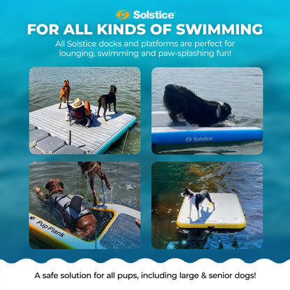 Solstice Original Floating Inflatable Dock RISE Water Mat 7 x 7 Foot Platform