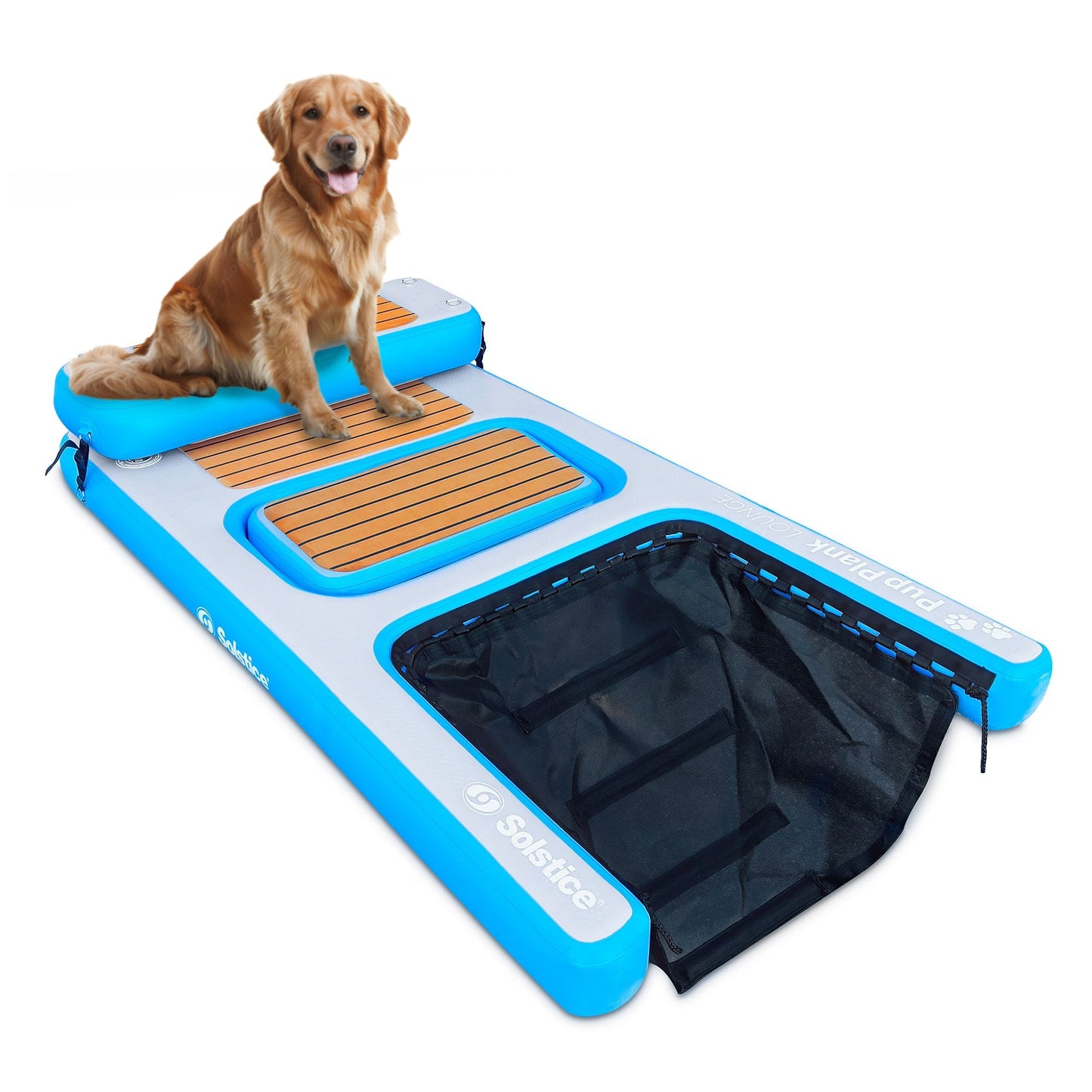 Solstice Inflatable Pup Plank Lounge Floating Ramp Dog Raft for 250+ lb Pets