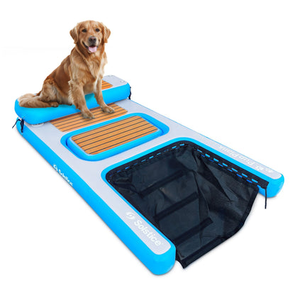 Solstice Inflatable Pup Plank Lounge Floating Ramp Dog Raft for 250+ lb Pets