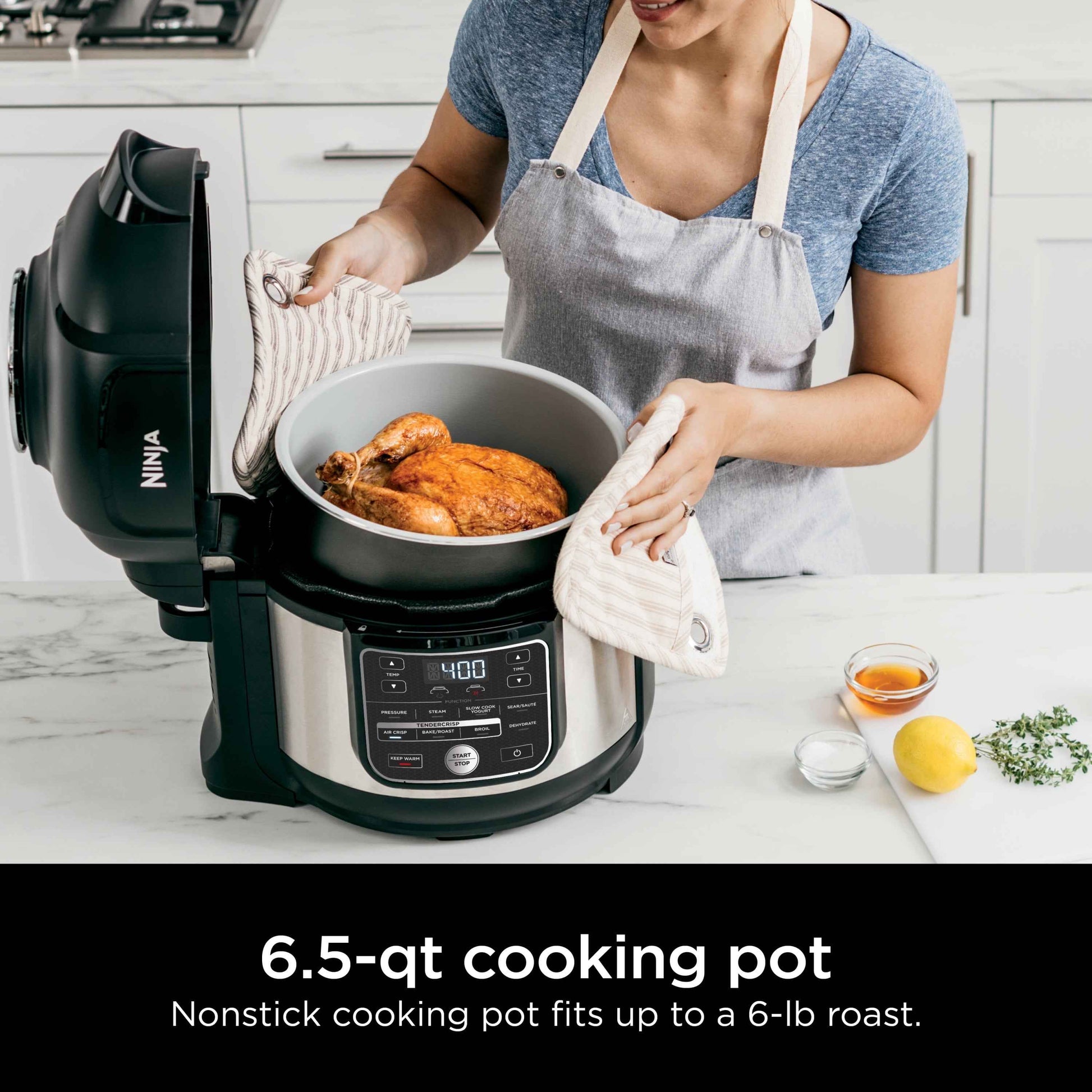 Ninja Foodi 10-in-1 Multi-Cooker, 6.5 Quart, Pressure Cooker & Air Fryer, Stainless Steel, OS300
