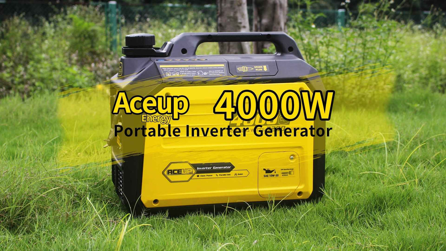 Aceup Energy 4000 Watt Portable Inverter Generator, Gas Powered Generator Quiet for Home, 3500W RV-Ready, EPA Compliant