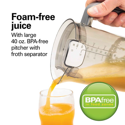 Hamilton Beach Big Mouth Easy Clean Juicer Machine for Fruits and Vegetables with Extra Large Chute,  Extractor de Jugos, Stainless Steel