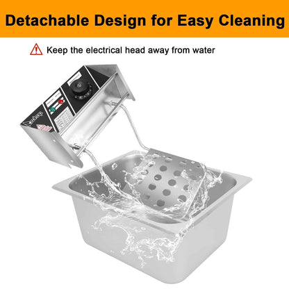 Zimtown Commercial 12L 5000W Professional Electric Countertop Deep Fryer Dual Tank Stainless Steel for Restaurant