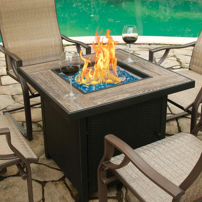 BALI OUTDOORS Propane Gas Fire Pit Table with Lid for Outside Backyard, Patio 50000 BTU 30 inch