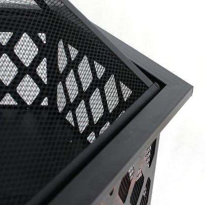 ZENSTYLE Outdoor Patio Steel Fire Pit - 24" Hex Shaped Backyard Fireplace Wood Burning Firepit Bowl