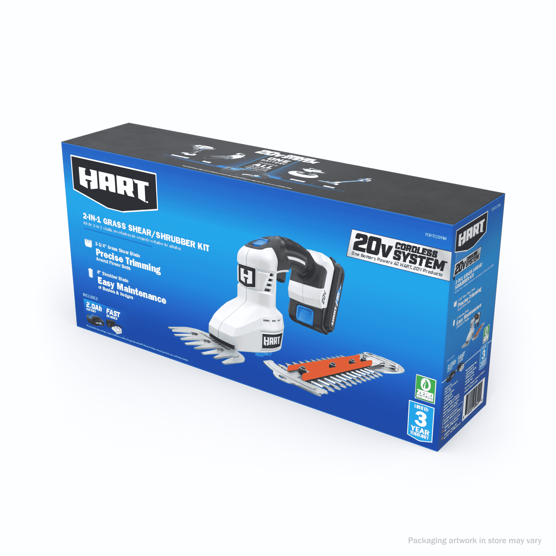 HART 20 Volt Shear/Shrubber Kit, (1) 2.0Ah Lithium-Ion Battery