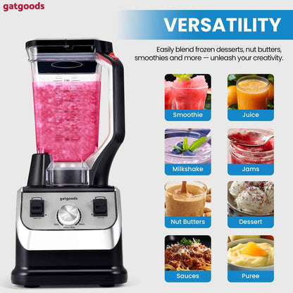 72 Oz Large Blender - 2200W Professional, High Speed Commercial Blender, Variable Speed, Self-Cleaning, Dishwasher Safe