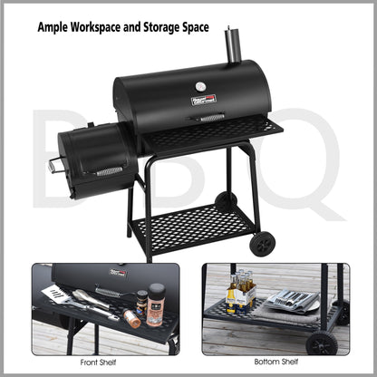 Royal Gourmet CC1830FC 30" Charcoal Grill with Offset Smoker, With Cover