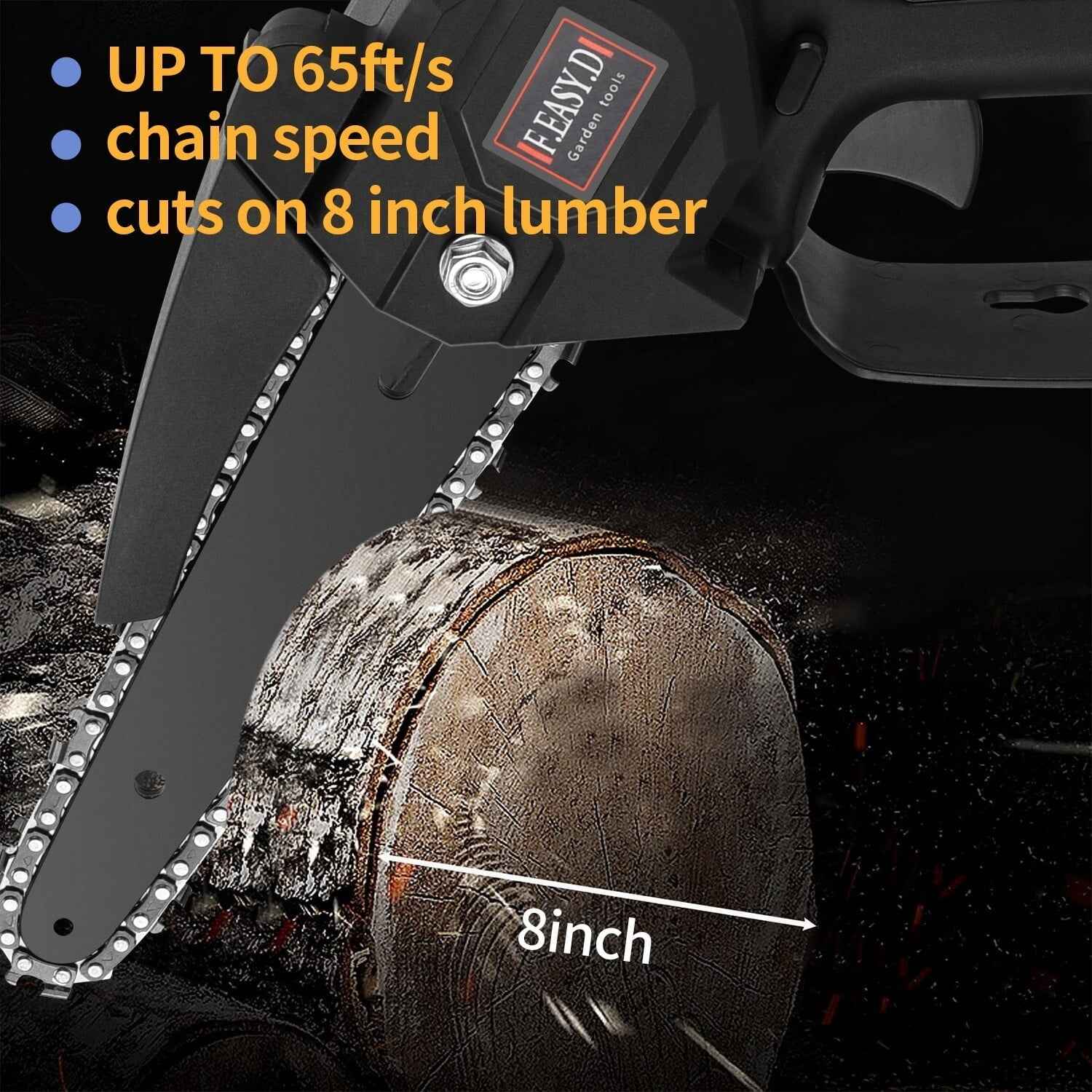 2-in-1 Cordless Pole Saw, Mini Chainsaw & Cordless Pole Saw 6inch 4inch, with Retractable Extension Rod Max Length 6 Feet, with 2 Replaceable 24V Batteries for Tree Trimming