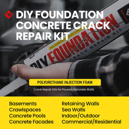 RadonSeal Concrete Foundation Crack DIY Repair Kit for Basement Wall Cracks