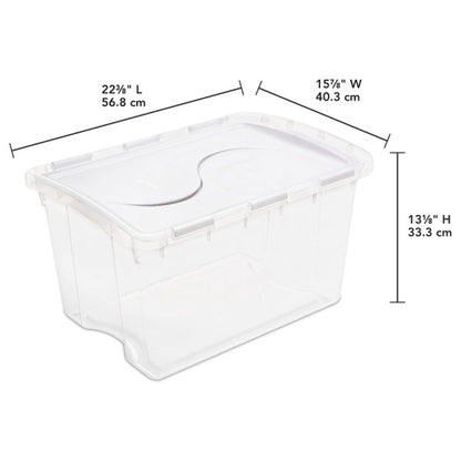 Sterilite 48 Qt Hinged Lid Storage Box Plastic Stackable Bin with Lid, 18 Pack