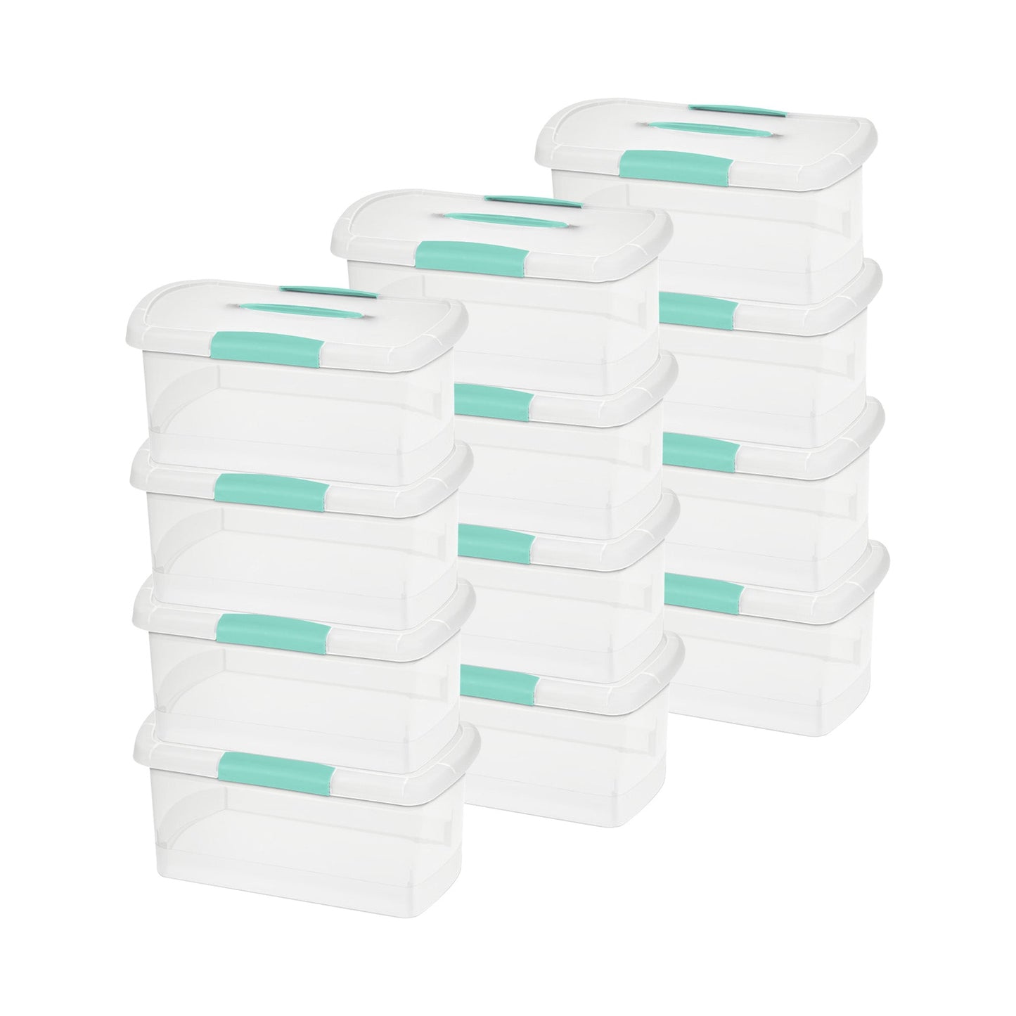 Sterilite 18748606 Medium Nesting ShowOffs Clear File Box w/ Latches  (12 Pack)