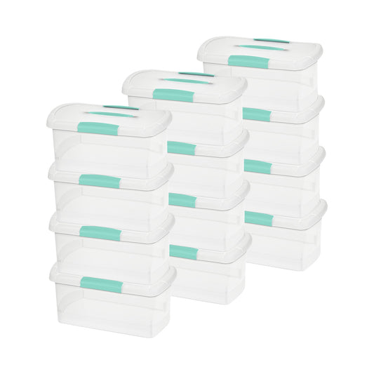 Sterilite 18748606 Medium Nesting ShowOffs Clear File Box w/ Latches  (12 Pack)