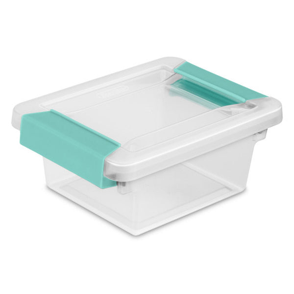 Sterilite Mini Clip Box, Stackable Small Storage Bin with Latching Lid, 6 Pack