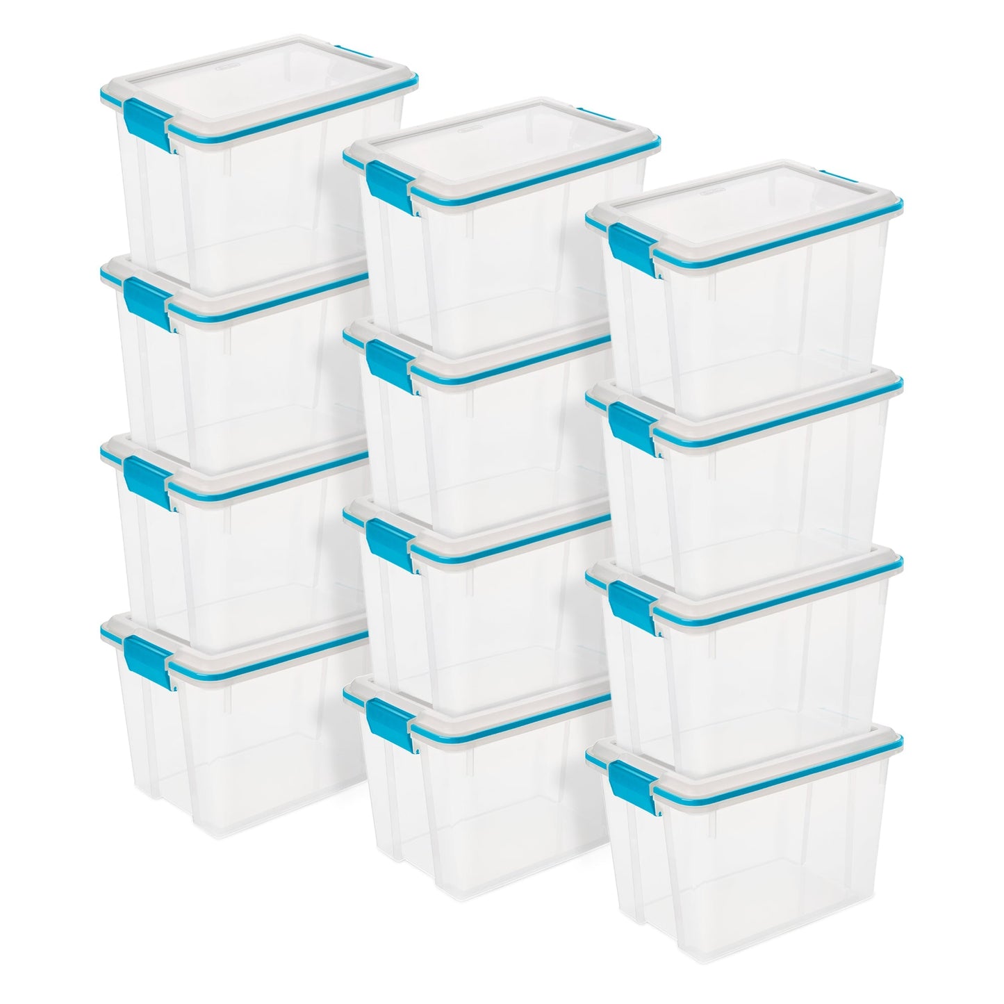 Sterilite Large 20 Qt Home Storage Container Tote with Latching Lids, (12 Pack)