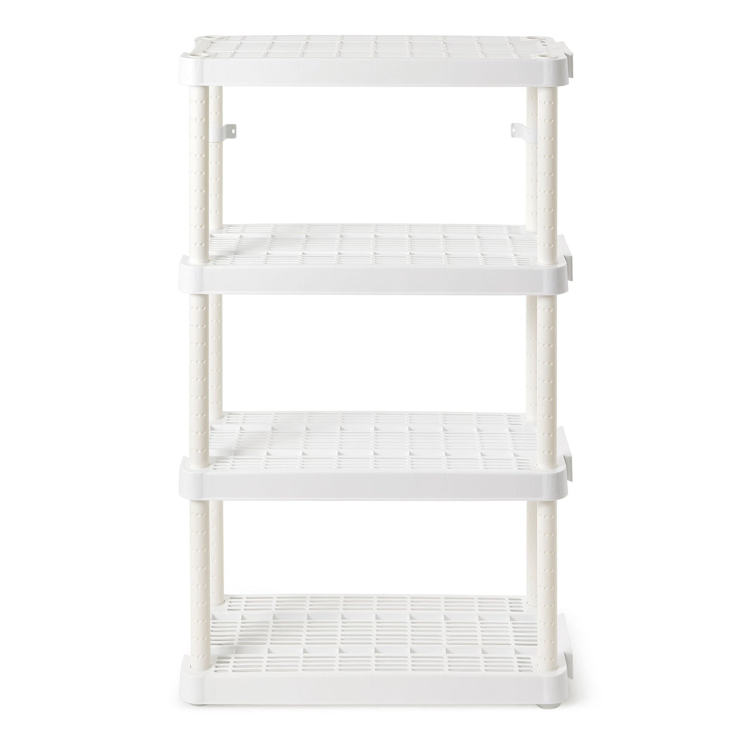 Gracious Living 4 Shelf Adjustable Height Ventilated Medium Duty Storage, White