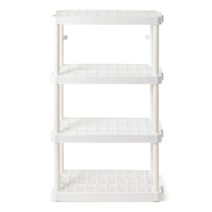 Gracious Living 4 Shelf Adjustable Height Ventilated Medium Duty Storage, White