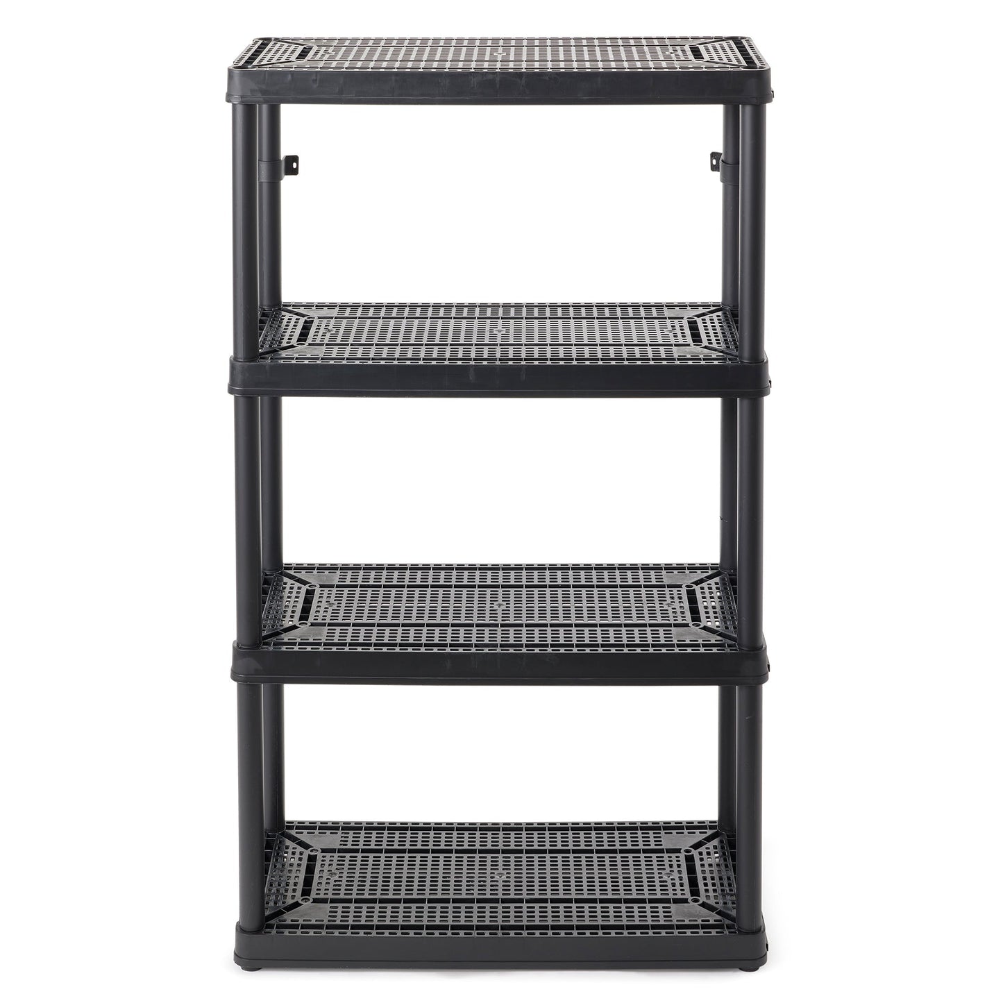 Gracious Living 4 Shelf Fixed Height Medium Duty Storage Unit, Black (4 Pack)