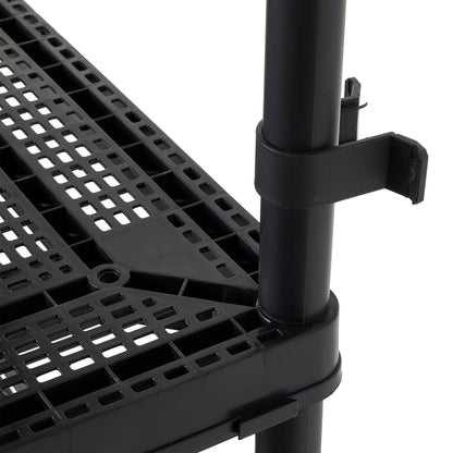 Gracious Living 4 Shelf Fixed Height Medium Duty Storage Rack, 2 Pack, Black