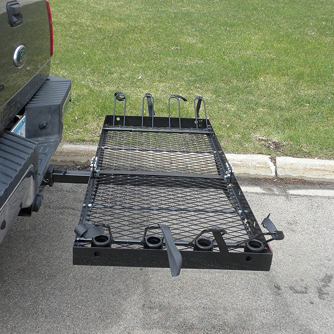 Tow Tuff 62 Inch Steel Cargo Carrier and Bike Rack, Fits All 2 Inch Receivers - Find Fresh Goods