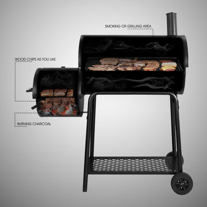 Royal Gourmet CC1830FC 30" Charcoal Grill with Offset Smoker, With Cover