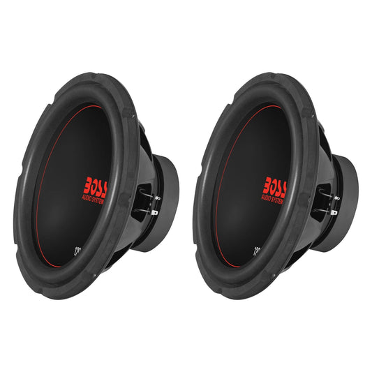 Boss Chaos Exxtreme 12" 1200W Dual Voice Coil 4 Ohm Car Audio Subwoofer (2 Pack) - Find Fresh Goods
