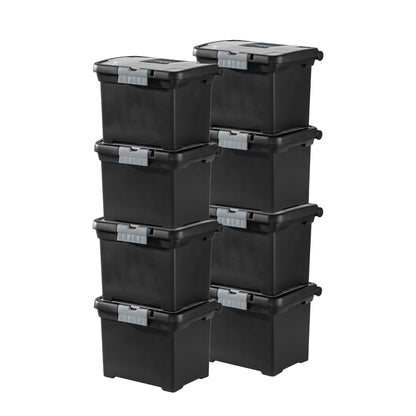 Sterilite Portable Lockable File Box Organizer with Handle (8 Pack)