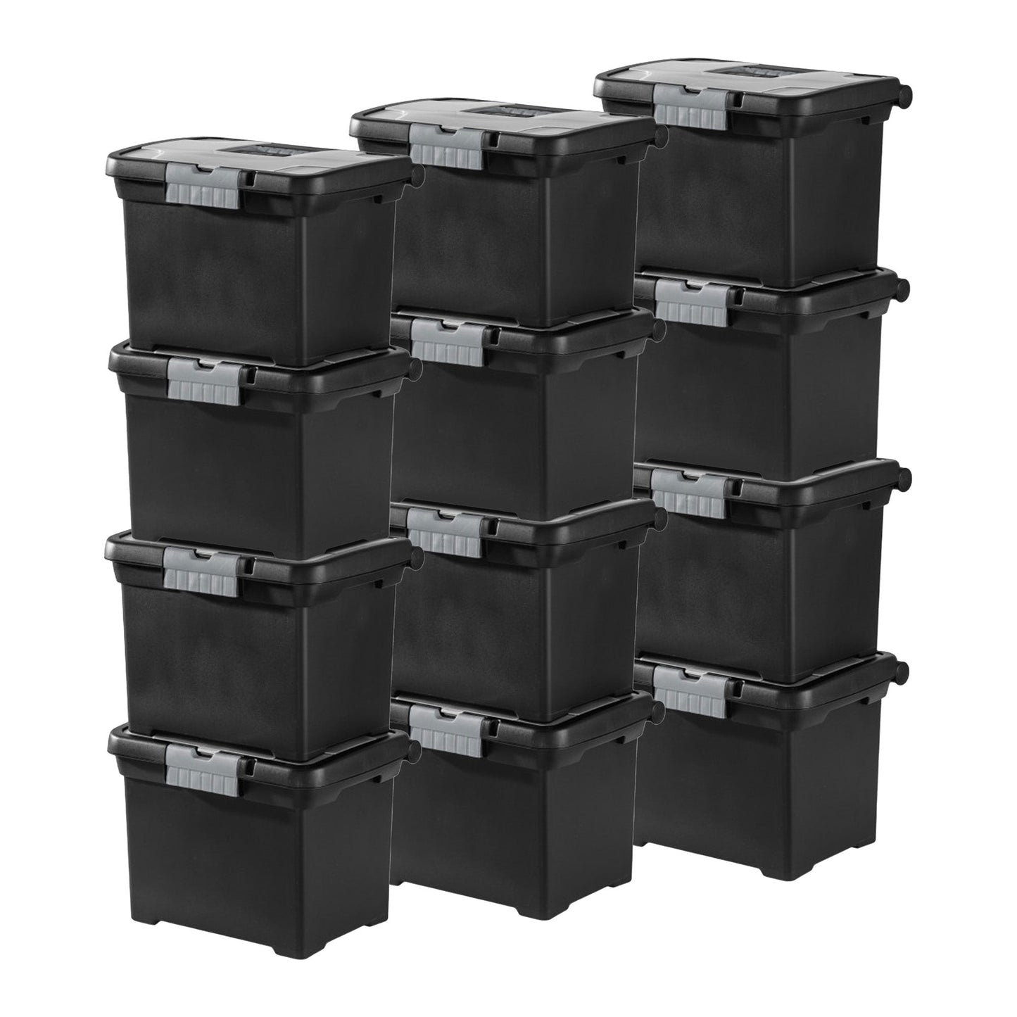Sterilite Portable Lockable File Box Organizer with Handle (12 Pack)