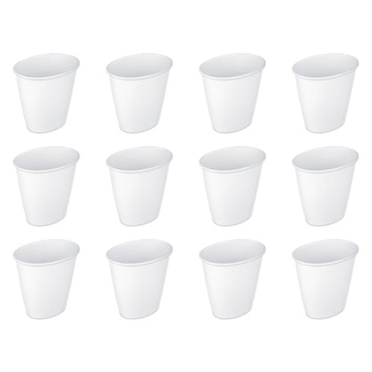 Sterilite Petite 1.5-Gallon Home Oval Vanity Trash Wastebasket, White (12 Pack)