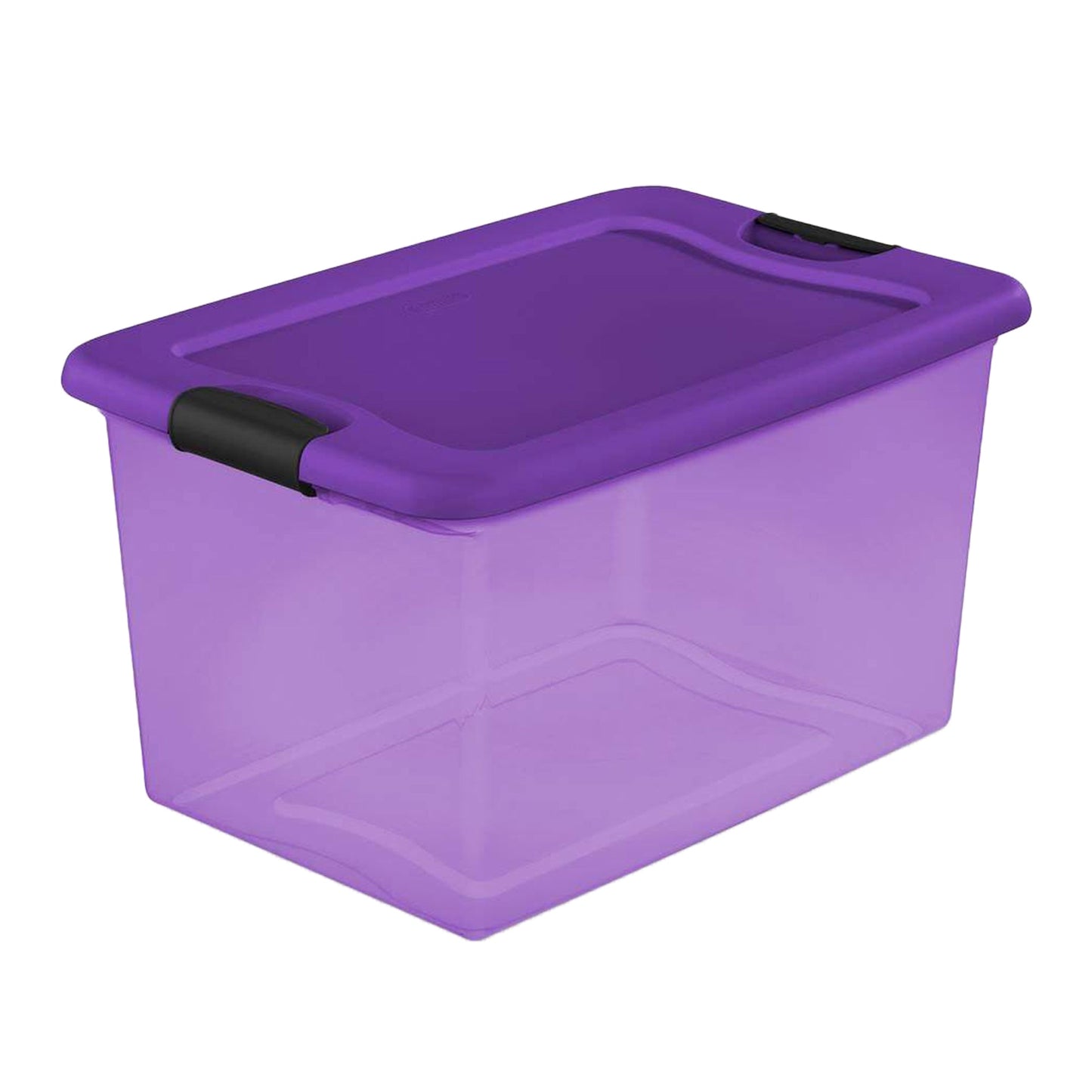 Sterilite 64 Quart Latching Plastic Storage Container, Purple & Orange (12 Pack)