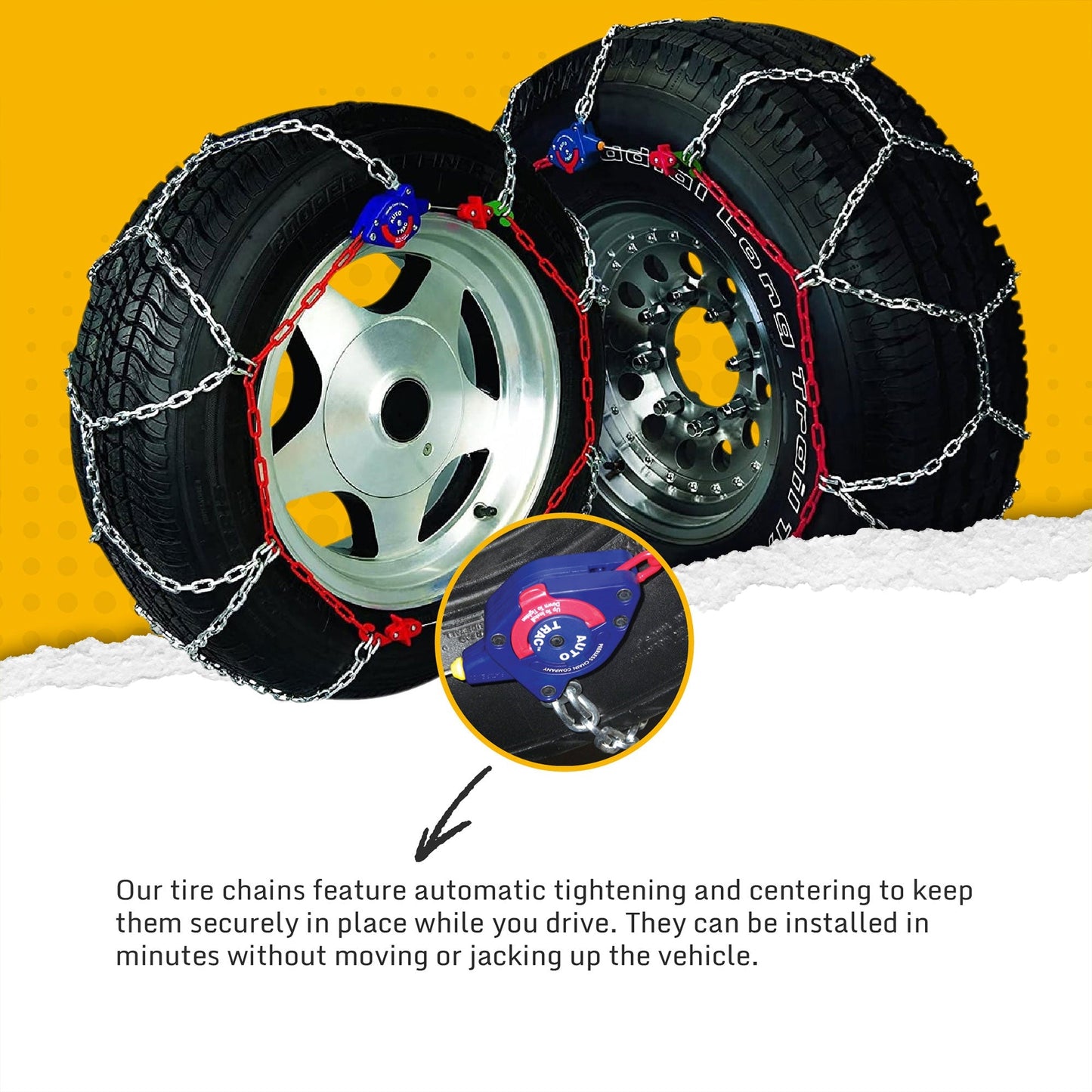 Auto-Trac 232105 Series 2300 Pickup Truck/SUV Traction Snow Tire Chains, Pair - Find Fresh Goods