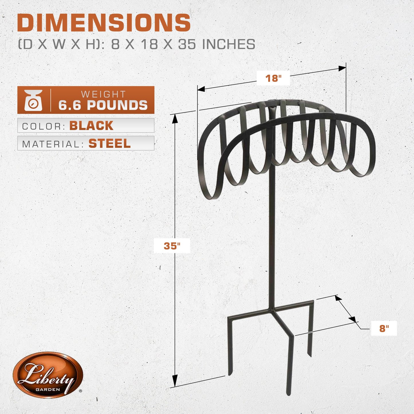 Liberty Garden LBG-647 Decorative Steel Manger Garden Hose Storage Stand, Black