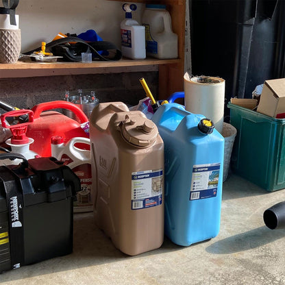 Scepter Lightweight BPA 5 Gallon 20 Liter Portable Water Storage Container, Sand (4 Pack)