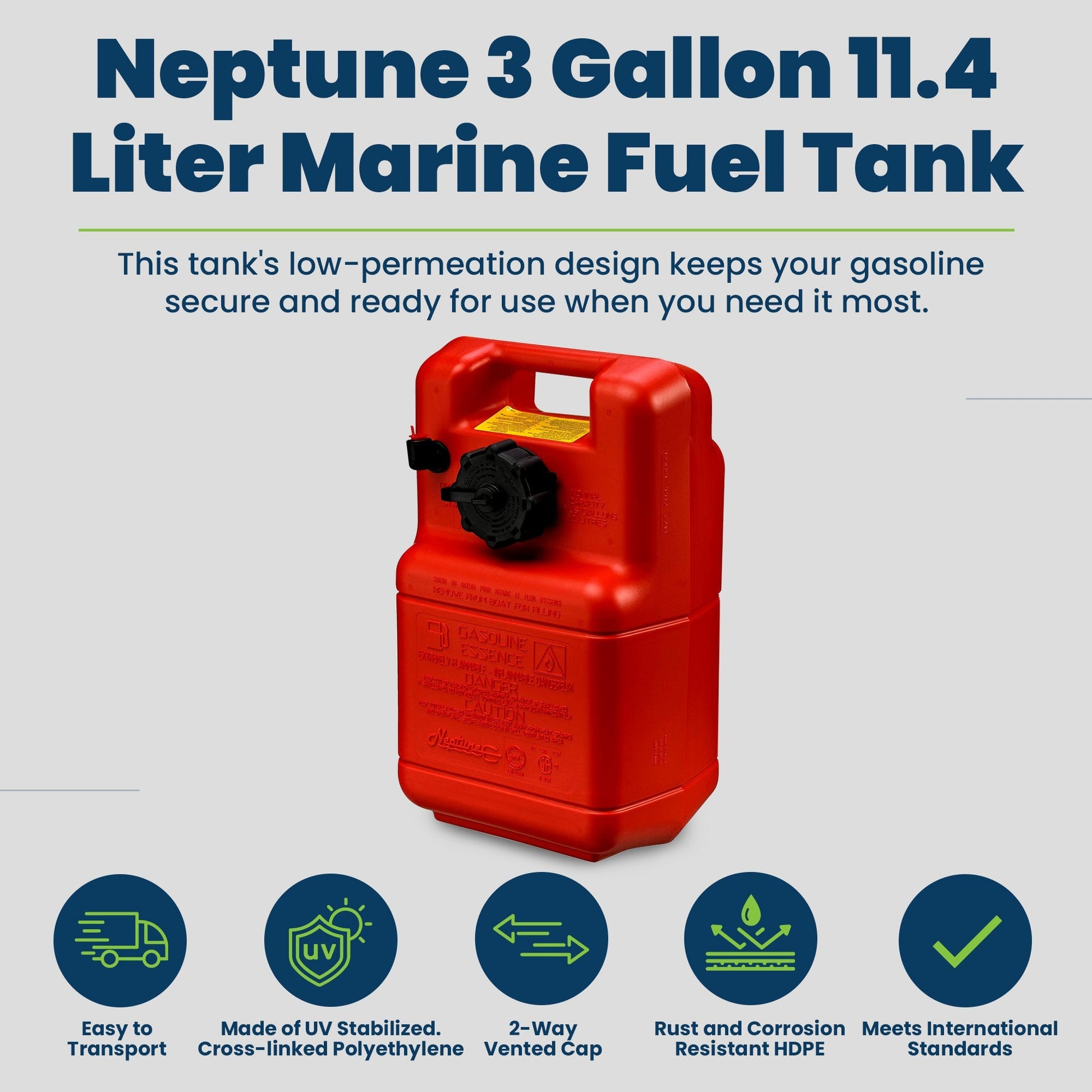 Scepter Neptune 3 Gallon 11.4 Liter EPA + CARB Tank, Red, 8590 - Find Fresh Goods