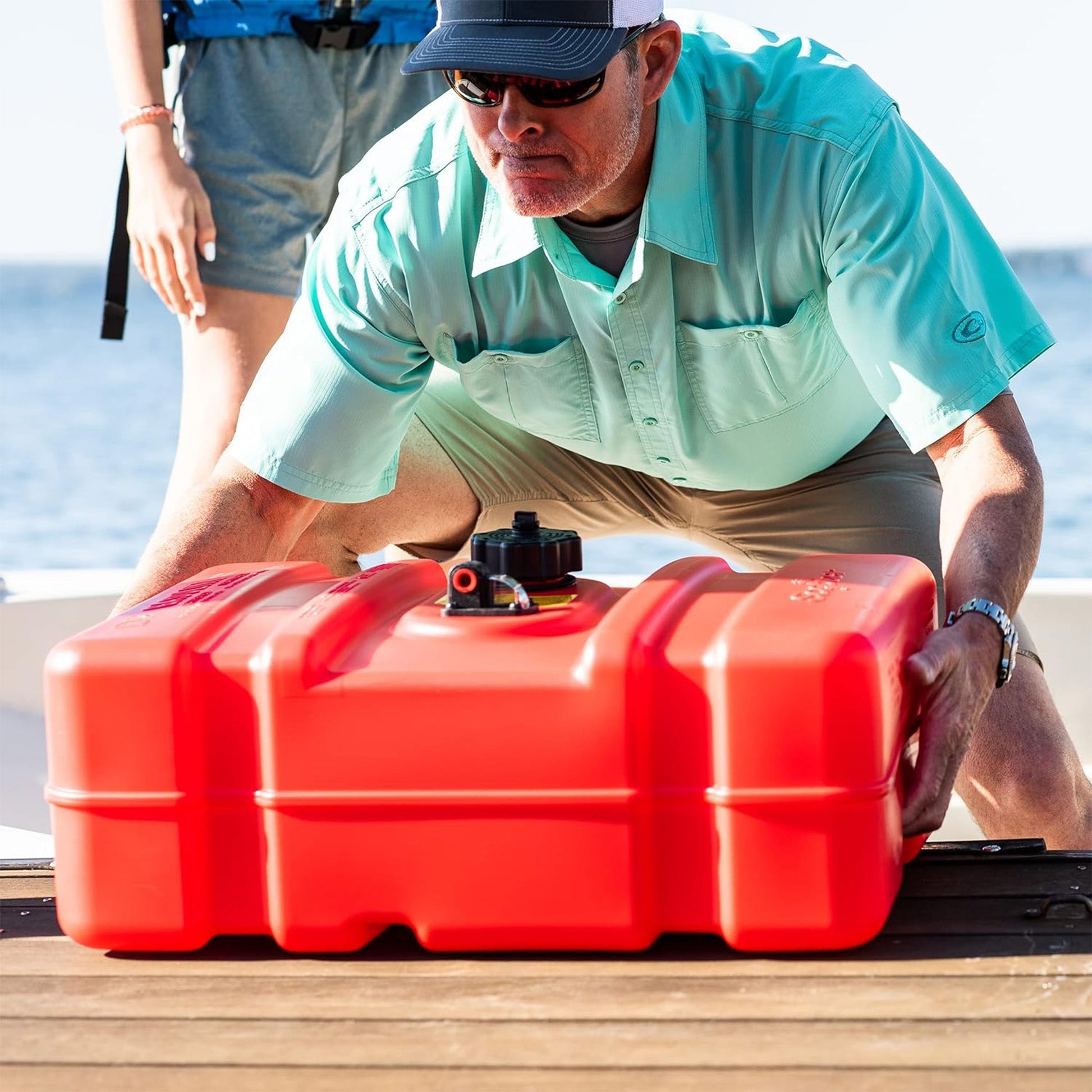Scepter 9 Gallon Rectangular Portable Marine & Boat Fuel Container w/ Hard Cap - Find Fresh Goods