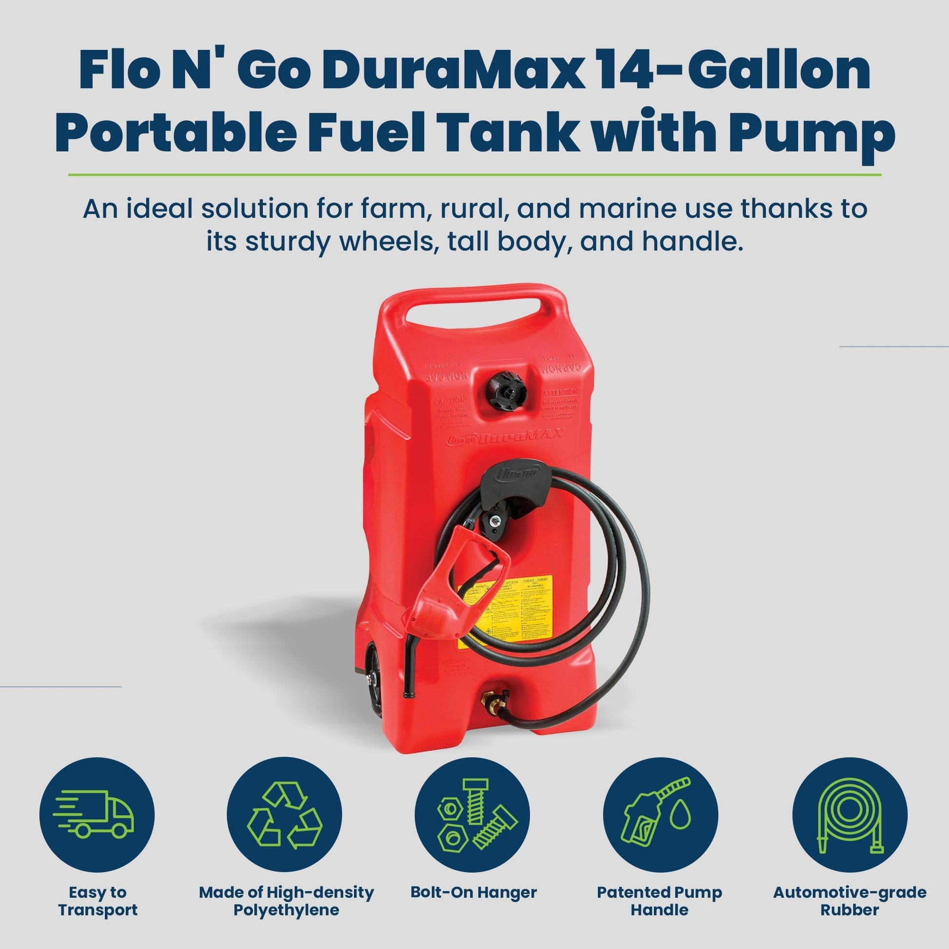 Scepter Flo N' Go Duramax 14 Gal Gas Fuel Tank Container Caddy Can & Pump, Red - Find Fresh Goods
