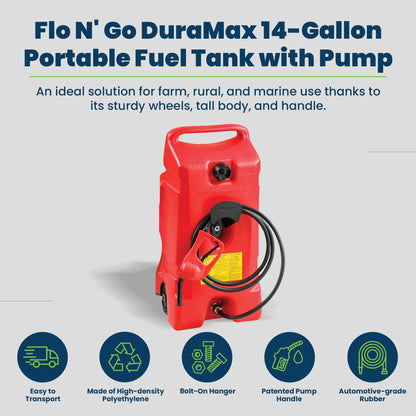 Scepter Flo N' Go Duramax 14 Gal Gas Fuel Tank Container Caddy Can & Pump, Red - Find Fresh Goods