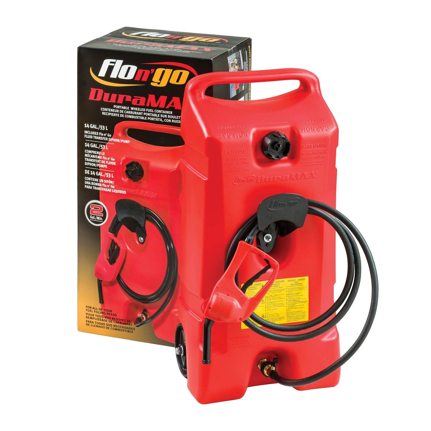 Scepter Flo N' Go Duramax 14 Gal Gas Fuel Tank Container Caddy Can & Pump, Red - Find Fresh Goods